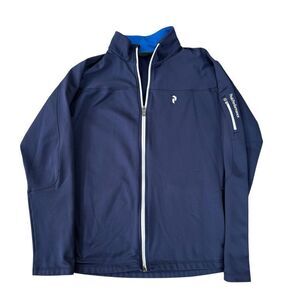 Peak Performance VTG TRIGGER Z Men Track Jacket Activewear Blue Full Zip sz XL